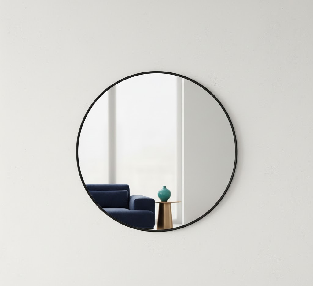 Round minimalist mirror